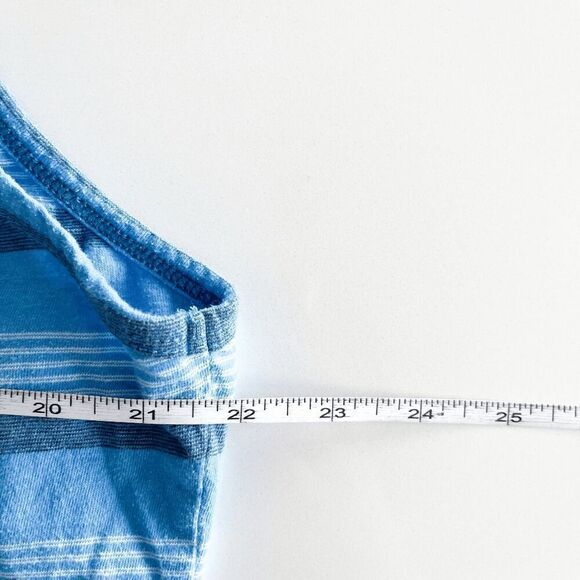 Projek Raw Mens Pullover Crew Neck Striped Sleeveless Tank Top Blue Size XL - Picture 6 of 8